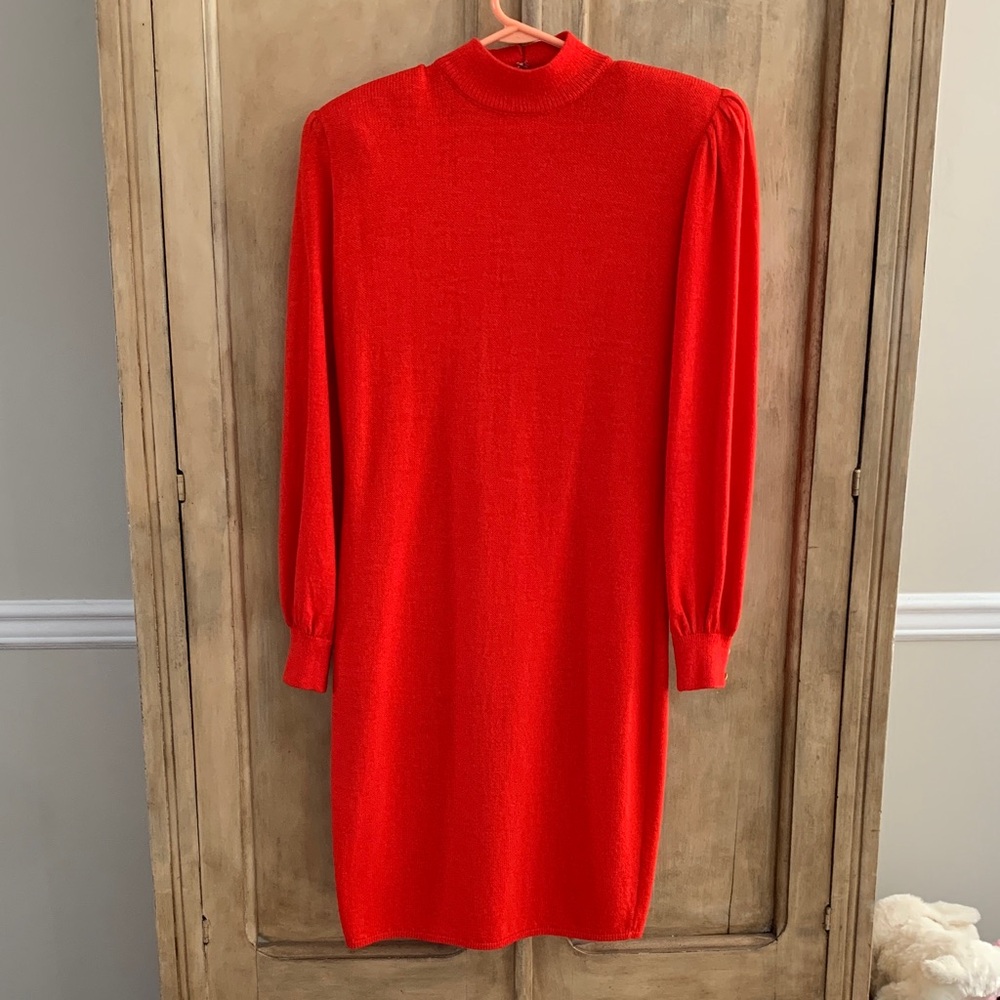St. John Sport by Marie Gray Vibrant Red Long Sleeve Dress